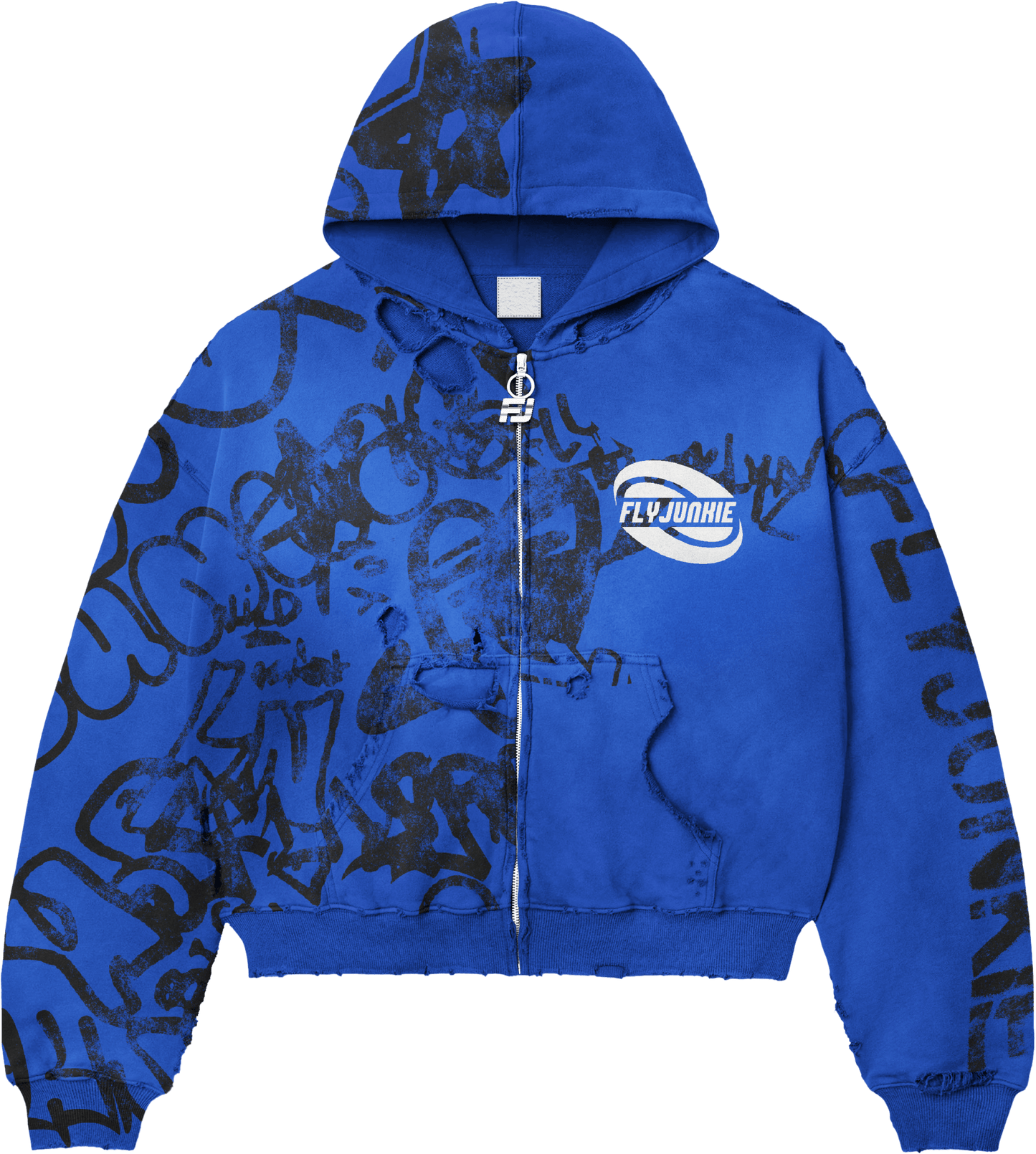 Silicone Patch Blue Hoodie