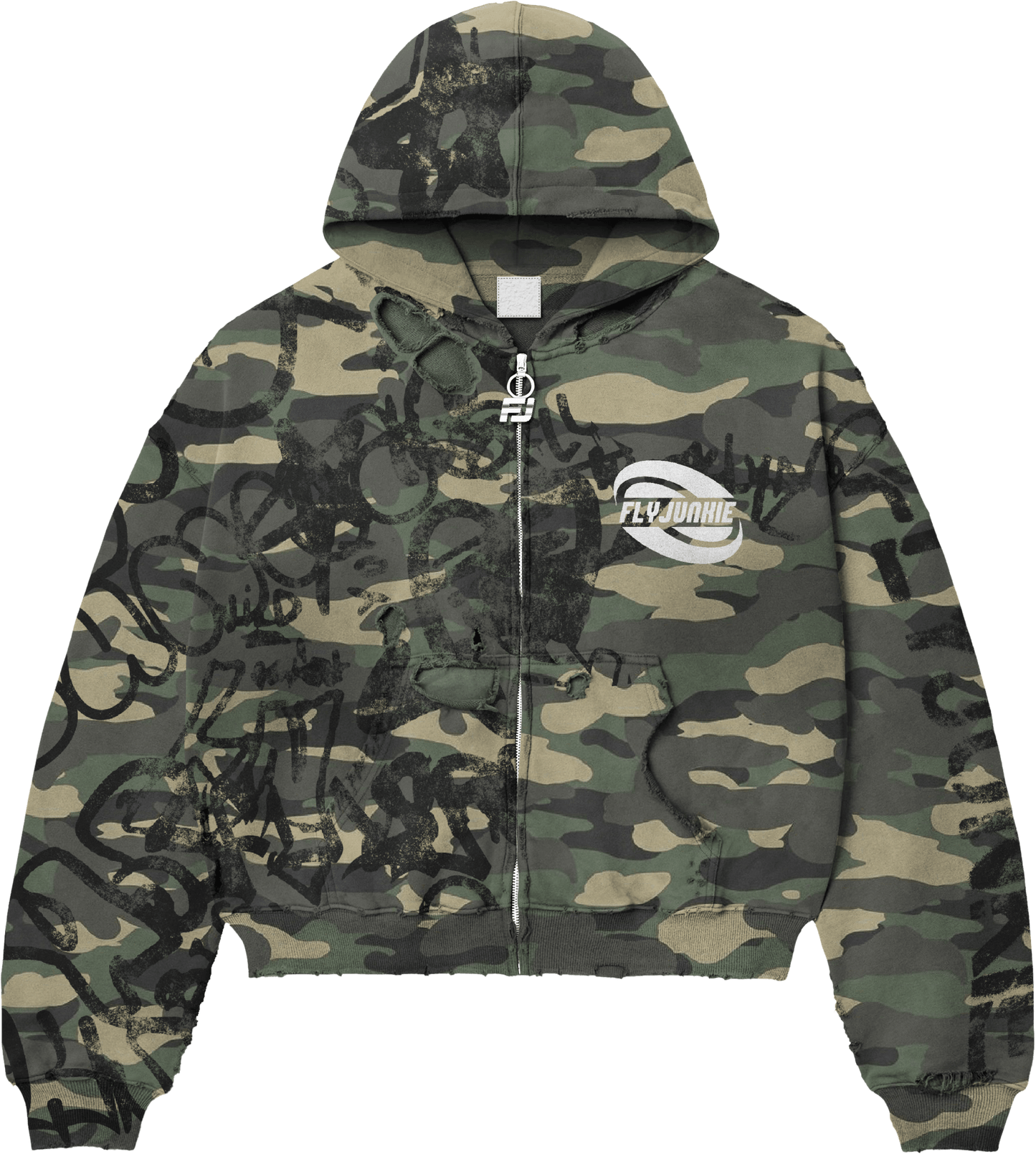 Silicone Patch Camo Hoodie