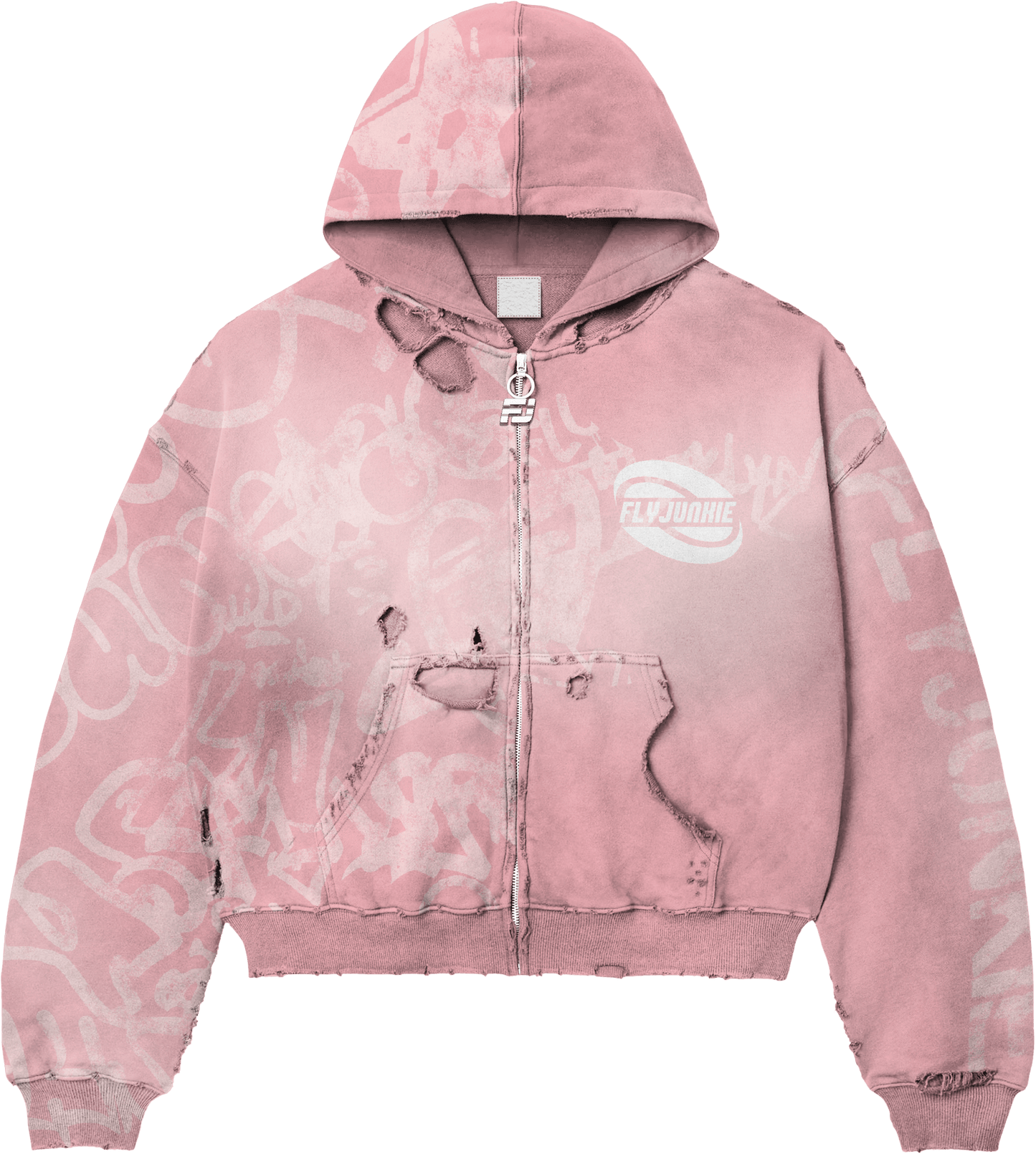 Silicone Patch Pink Hoodie