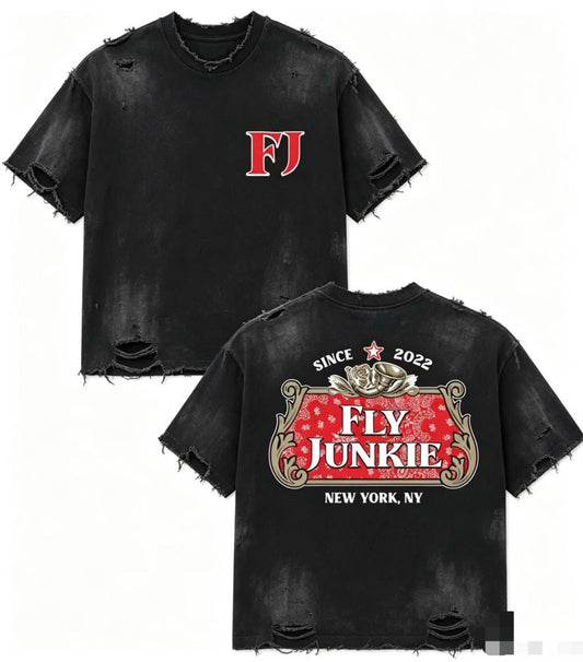 Black & Red Acid Wash Tee