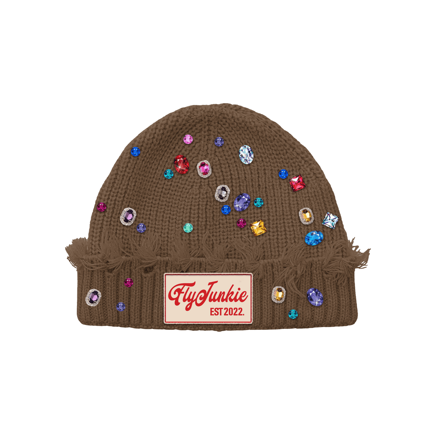 Brown-Wool-Rhinestone-Beanie