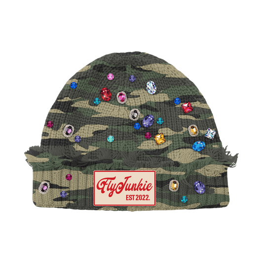 Camo-Wool-Rhinestone-Beanie