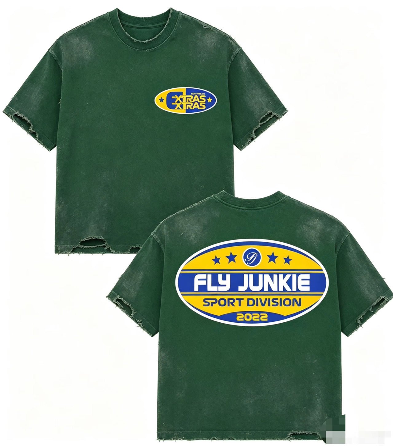Green & Blue Acid Wash Tee