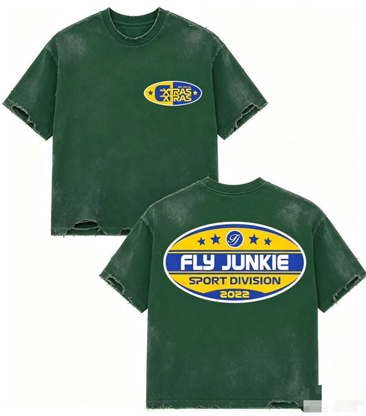 Green & Blue Acid Wash Tee