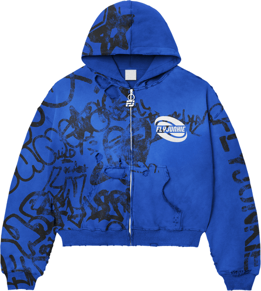 Silicone Patch Blue Hoodie