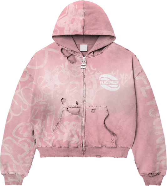 Silicone Patch Pink Hoodie