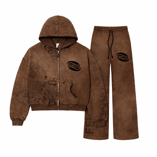 Silicone Patch Brown Sweatsuit