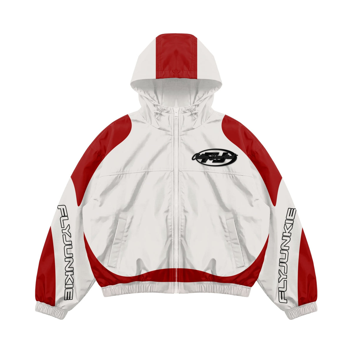 White & Red Windbreaker Suit